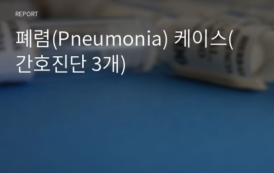 폐렴(Pneumonia) 케이스(간호진단 3개)