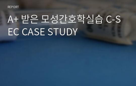 A+ 받은 모성간호학실습 C-SEC CASE STUDY