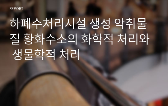 하폐수처리시설 생성 악취물질 황화수소의 화학적 처리와 생물학적 처리