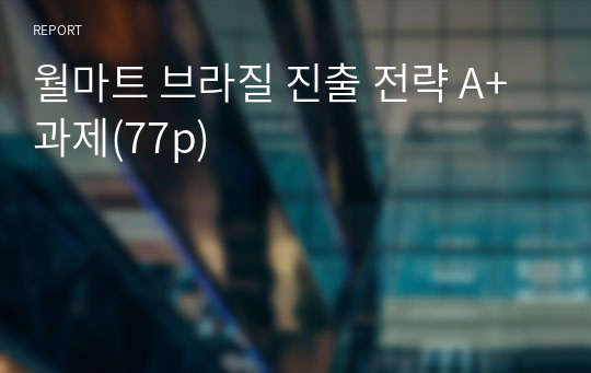 월마트 브라질 진출 전략 A+ 과제(77p)