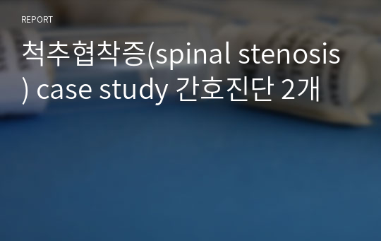 척추협착증(spinal stenosis) case study 간호진단 2개