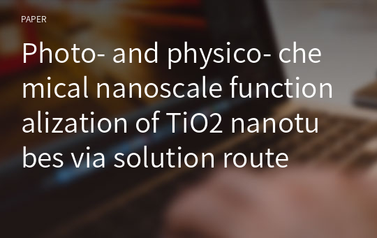 Photo- and physico- chemical nanoscale functionalization of TiO2 nanotubes via solution route