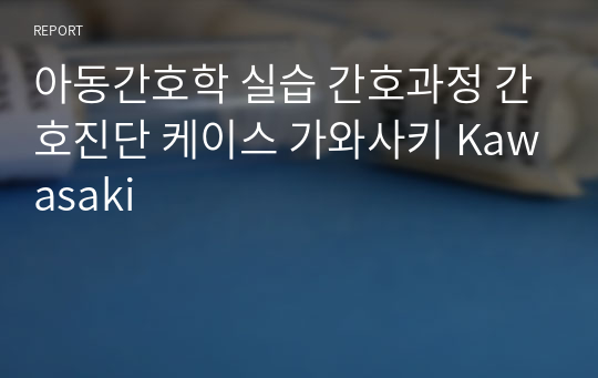 아동간호학 실습 간호과정 간호진단 케이스 가와사키 Kawasaki