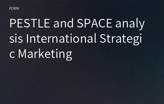 PESTLE and SPACE analysis International Strategic Marketing