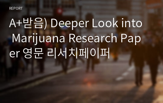 A+받음) Deeper Look into Marijuana Research Paper 영문 리서치페이퍼