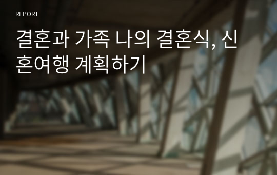 결혼과 가족 나의 결혼식, 신혼여행 계획하기