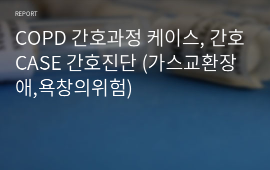 COPD 간호과정 케이스, 간호CASE 간호진단 (가스교환장애,욕창의위험)