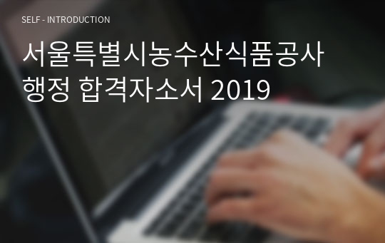 서울특별시농수산식품공사 행정 합격자소서 2019