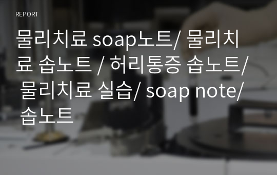 물리치료 soap노트/ 물리치료 솝노트 / 허리통증 솝노트/ 물리치료 실습/ soap note/ 솝노트