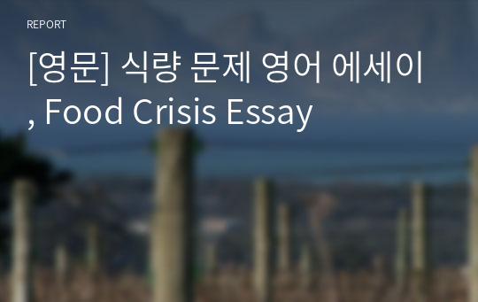 food crisis essay