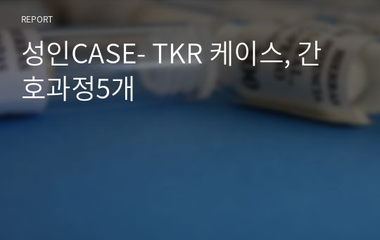 성인CASE- TKR 케이스, 간호과정5개
