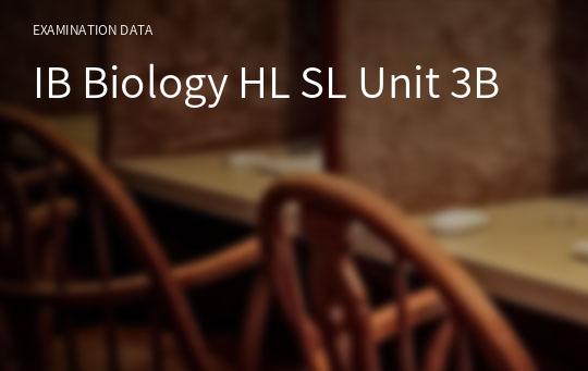 IB Biology HL SL Unit 3B