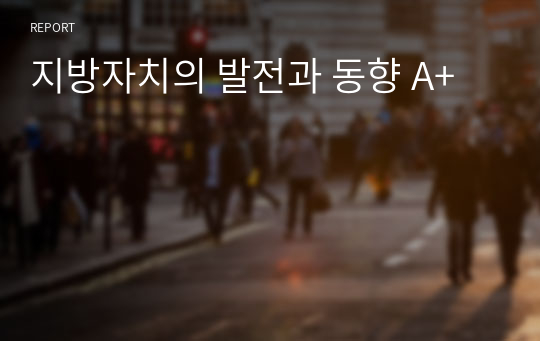 지방자치의 발전과 동향 A+