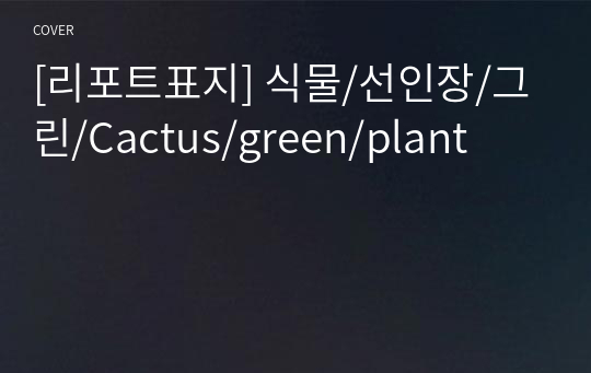 [리포트표지] 식물/선인장/그린/Cactus/green/plant