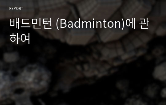 배드민턴 (Badminton)에 관하여