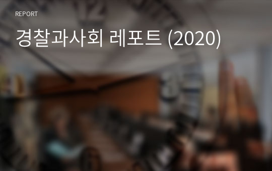 경찰과사회 레포트 (2020)
