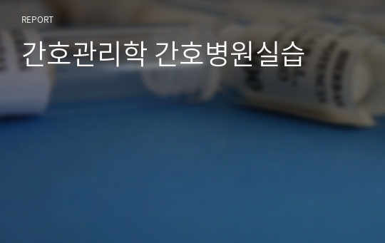 간호관리학 간호병원실습