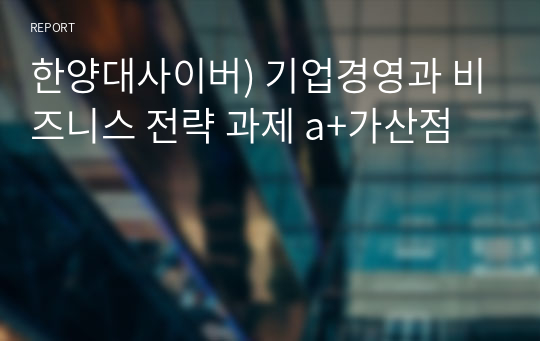 한양대사이버) 기업경영과 비즈니스 전략 과제 a+가산점