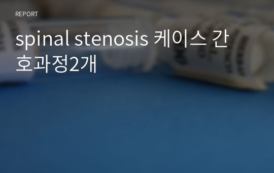 spinal stenosis 케이스 간호과정2개