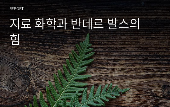 지료 화학과 반데르 발스의 힘