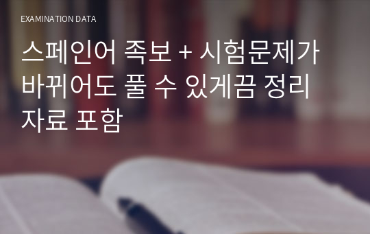 스페인어 족보 + 시험문제가 바뀌어도 풀 수 있게끔 정리자료 포함