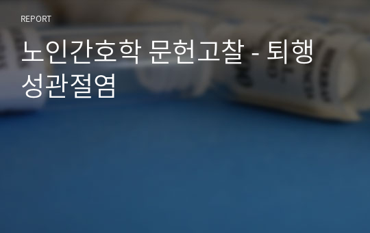 노인간호학 문헌고찰 - 퇴행성관절염