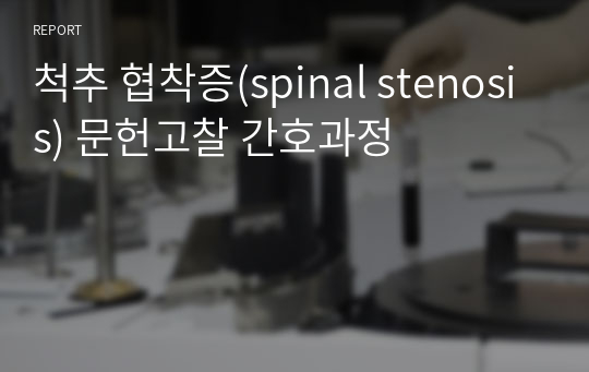 척추 협착증(spinal stenosis) 문헌고찰 간호과정