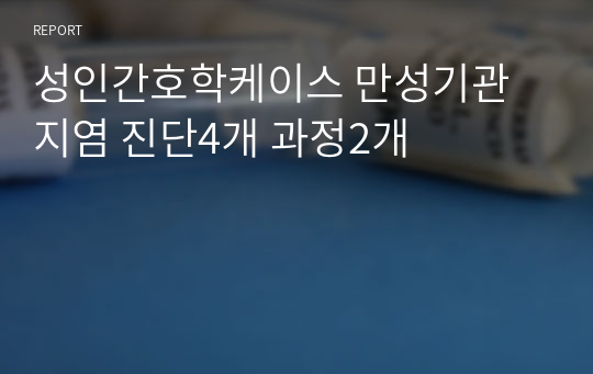 성인간호학케이스 만성기관지염 진단4개 과정2개