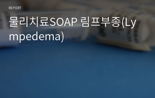 물리치료SOAP 림프부종(Lympedema)