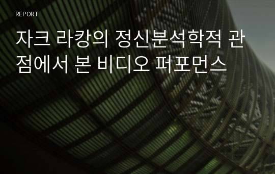 자크 라캉의 정신분석학적 관점에서 본 비디오 퍼포먼스