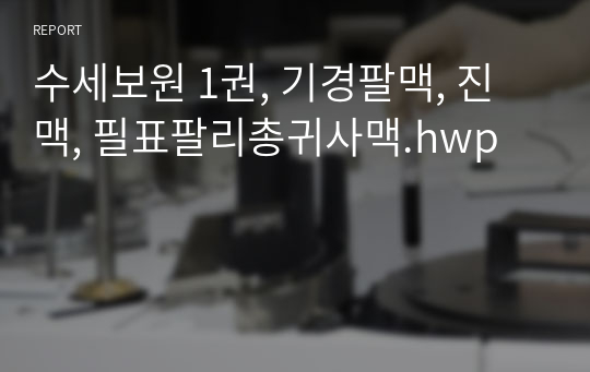 수세보원 1권, 기경팔맥, 진맥, 필표팔리총귀사맥.hwp