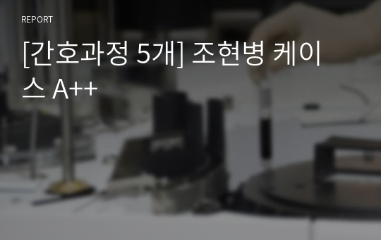 [간호과정 5개] 조현병 케이스 A++