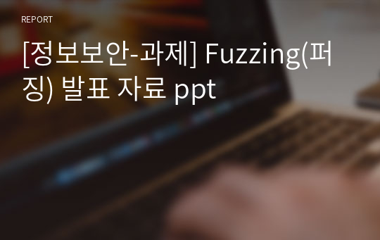 [정보보안-과제] Fuzzing(퍼징) 발표 자료 ppt