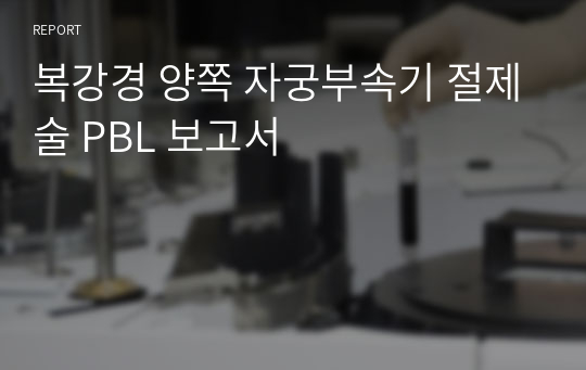 복강경 양쪽 자궁부속기 절제술 PBL 보고서