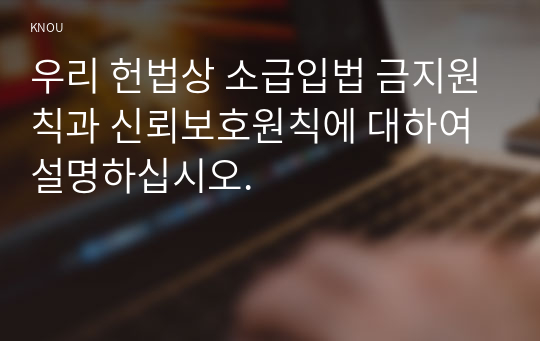 우리 헌법상 소급입법 금지원칙과 신뢰보호원칙에 대하여 설명하십시오.