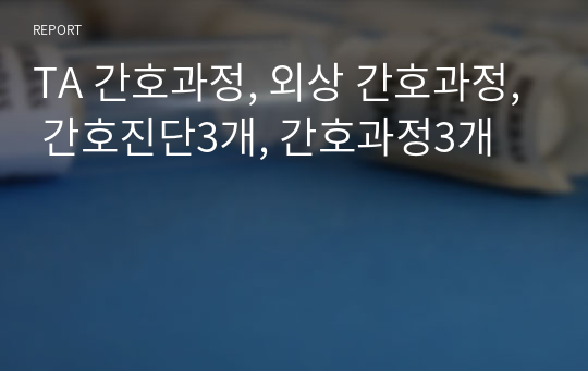 TA 간호과정, 외상 간호과정, 간호진단3개, 간호과정3개