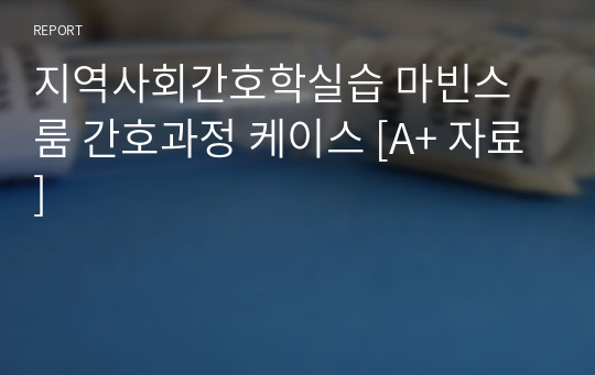 지역사회간호학실습 마빈스룸 간호과정 케이스 [A+ 자료]