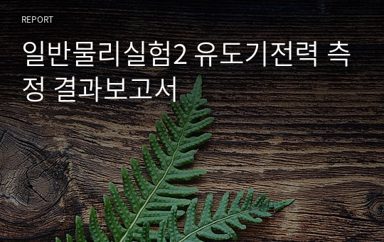 일반물리실험2 유도기전력 측정 결과보고서