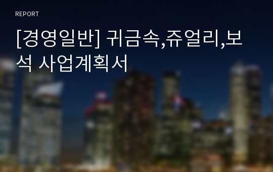 [경영일반] 귀금속,쥬얼리,보석 사업계획서