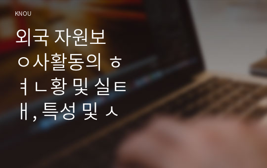 외국 자원봉사활동의 현황 및 실태, 특성 및 시사점