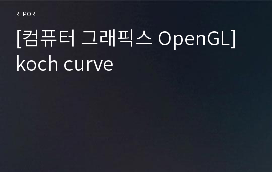 [컴퓨터 그래픽스 OpenGL] koch curve
