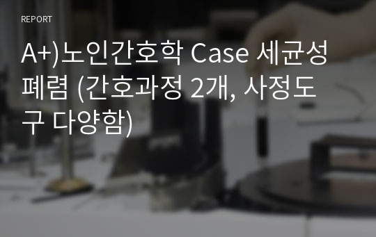 A+)노인간호학 Case 세균성폐렴 (간호과정 2개, 사정도구 다양함)