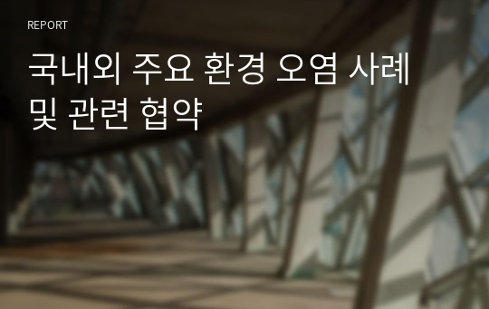 국내외 주요 환경 오염 사례 및 관련 협약
