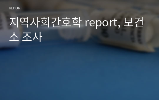 지역사회간호학 report, 보건소 조사