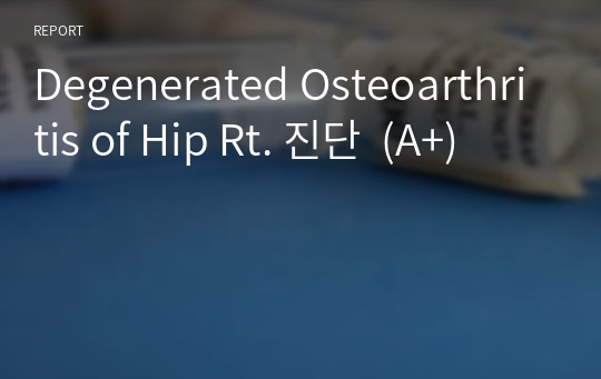 Degenerated Osteoarthritis of Hip Rt. 진단  (A+)