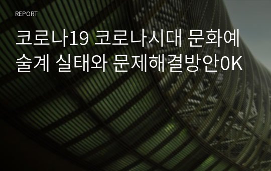 코로나19 코로나시대 문화예술계 실태와 문제해결방안0K