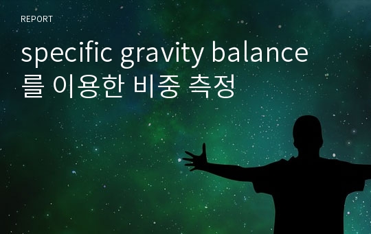 specific gravity balance를 이용한 비중 측정