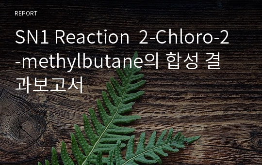 SN1 Reaction  2-Chloro-2-methylbutane의 합성 결과보고서