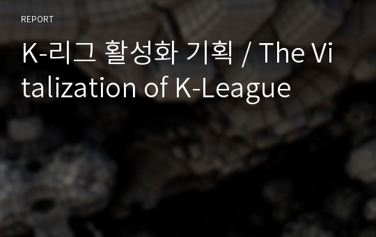 K-리그 활성화 기획 / The Vitalization of K-League
