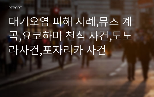 대기오염 피해 사례,뮤즈 계곡,요코하마 천식 사건,도노라사건,포자리카 사건